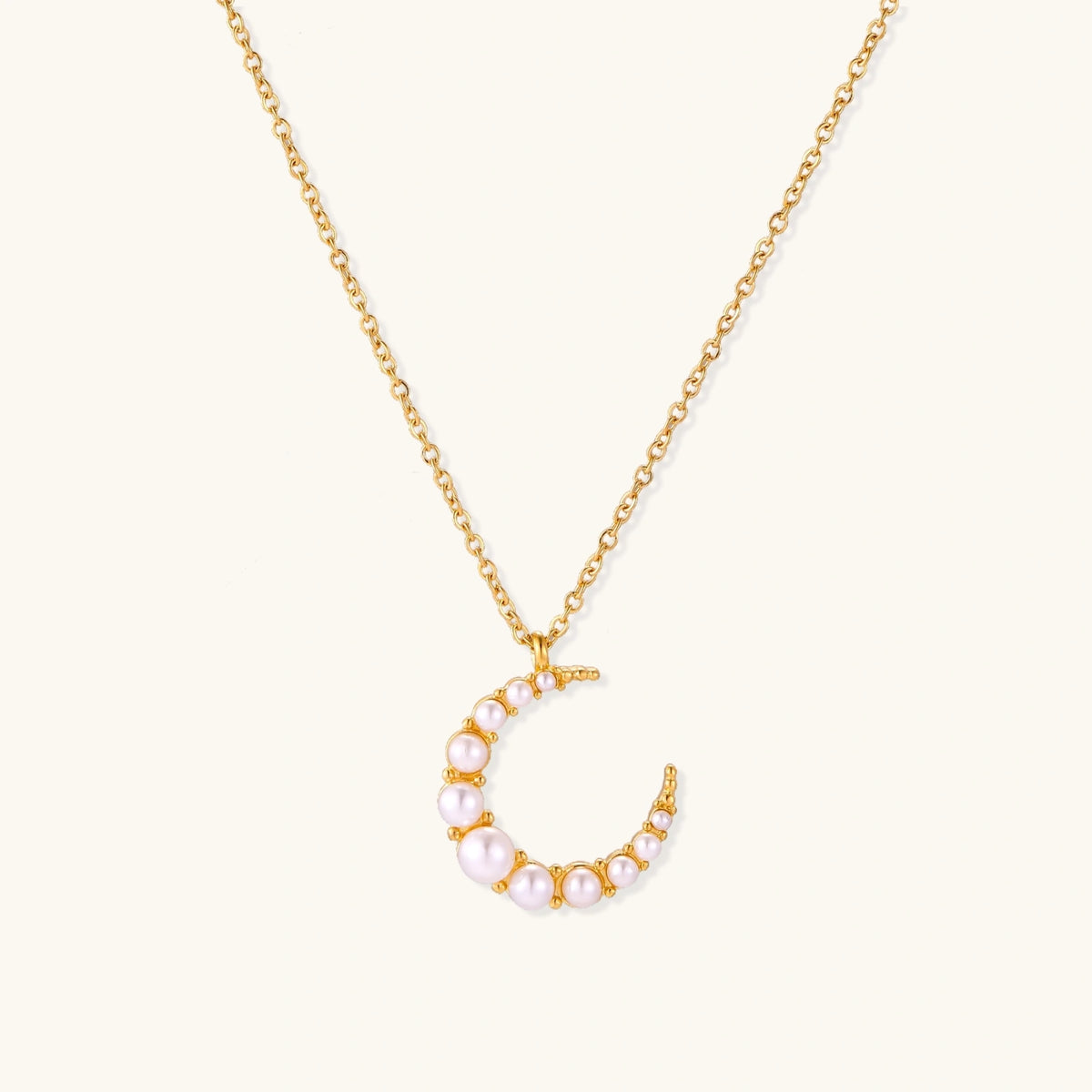 Luna Pearl Crescent Necklace